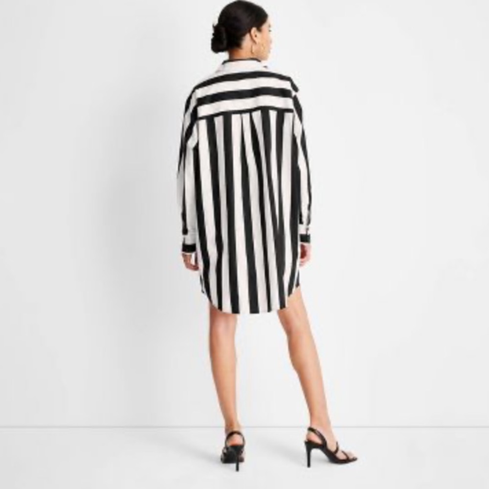 🔖 FUTURE COLLECTIVE Kahlana Barfield Brown Asymmetrical Long Sleeve Shirt Dress - Picture 16 of 17
